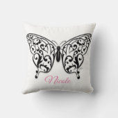 Elégant oreiller à lancer papillon design par Eksi (Verso)