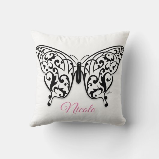 Elégant oreiller à lancer papillon design par Eksi (Verso)