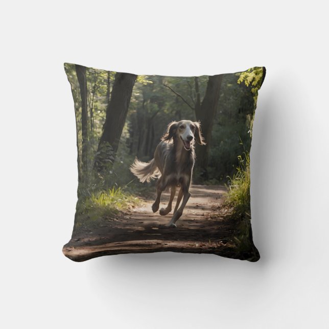 Elégant Oreiller à lancer Saluki (Recto)