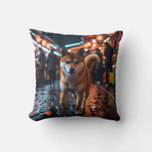 Élégant oreiller à lancer Shiba Inu