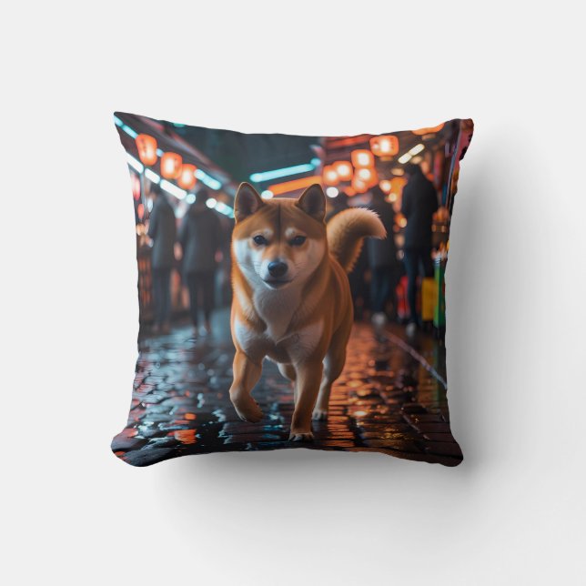 Élégant oreiller à lancer Shiba Inu (Recto)