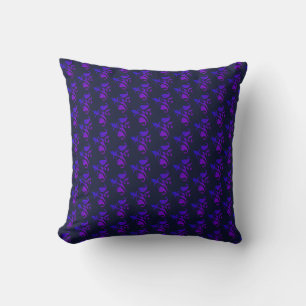 Élégant Oreiller bleu foncé bleu violet Motif