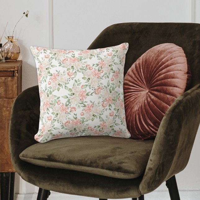 Élégant Oreiller rose romantique Floral (Elegant Pink Rose Romantic Floral Throw Pillow
)