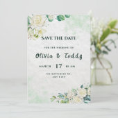 Elegant Organic Modern Wedding Save The Date (Debout devant)