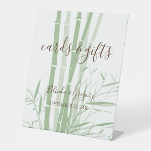 Elegant Oriental Bamboo Wedding Cards & Gifts Reclamebord Met Voetstuk