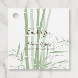 Elegant Oriental Bamboo Wedding Gift Bedankjes Labels