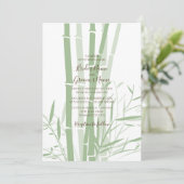 Elegant Oriental Bamboo Wedding Invitations Kaart (Staand voorkant)