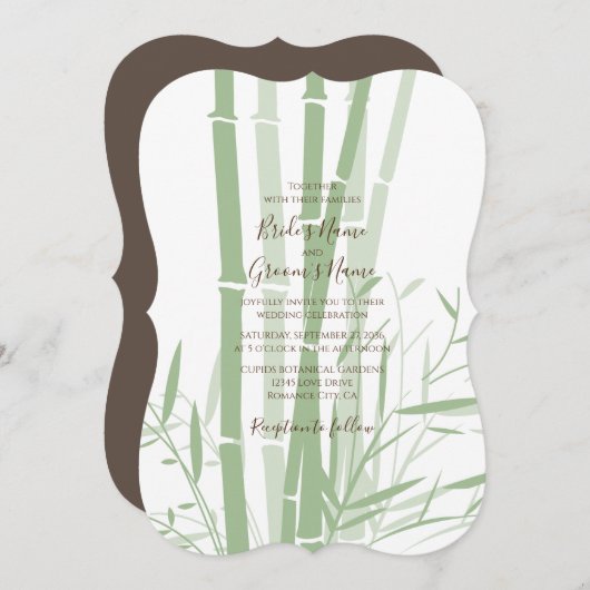 Elegant Oriental Bamboo Wedding Invitations Kaart (Voorkant / Achterkant)