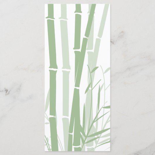 Elegant Oriental Bamboo Wedding Menu (Achterkant)