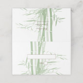 Elegant Oriental Bamboo Wedding Place Cards (Buitenkant ongevouwen)