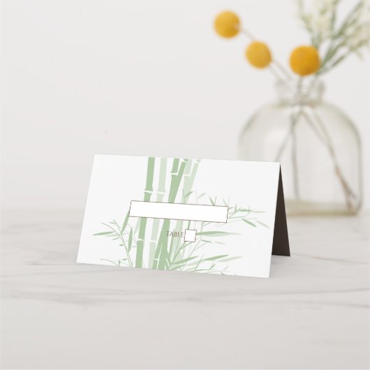 Elegant Oriental Bamboo Wedding Place Cards (Voorkant)