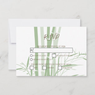 Elegant Oriental Bamboo Wedding RSVP Kaarten