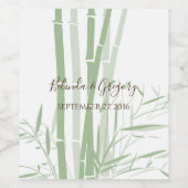 Elegant Oriental Bamboo Wedding Wijn Etiket (Enkel label)