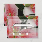 Elegant Oriental Lilies Wedding RSVP Kaarten (Voorkant / Achterkant)
