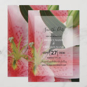 Elegant Oriental Lilies Wedding Save the Date (Voorkant / Achterkant)