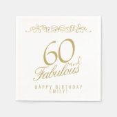 Elegant Ornament 60 en Fabulous 60th Birthday Servet (Voorkant)