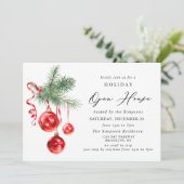 Elegant Ornament CHRISTMAS HOLIDAY OPEN HOUSE Kaart (Staand voorkant)