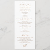 Elegant  Ornament Gold Wedding-programma Programma (Achterkant)