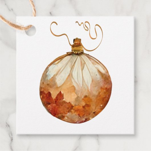 Elegant  Ornament kerstcadeau Label (Voorkant)
