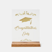 Elégant Ornament Or Félicitations Diplômé (Recto)