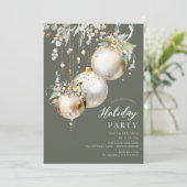 Elegant Ornament Vakantie Uitnodiging (Staand voorkant)