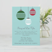 Elegant Ornamenten Kerstfeest Uitnodiging (Staand voorkant)