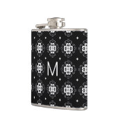 Elegant Ornate Black and White Pattern Monogram Heupfles (Links)