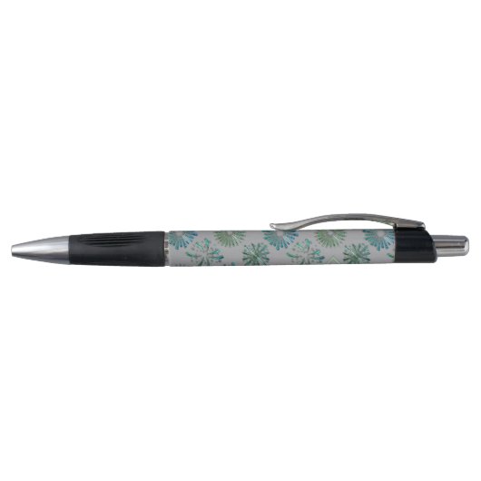 Elegant Ornate Blue Green Pattern Monogram Pen (Bovenkant)