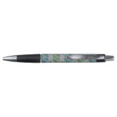 Elegant Ornate Blue Green Pattern Monogram Pen (Achterkant)