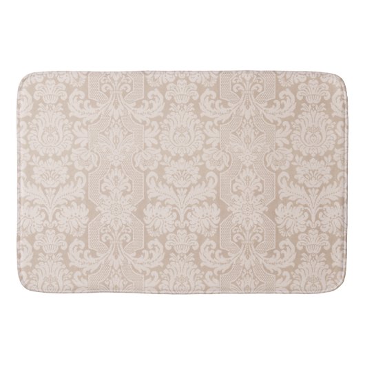Elegant Ornate Cream Victorian Damask Badmat (Voorkant)