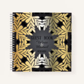 Elégant Ornate Gold Leafy Frame Mariage livre d'hô (Devant)