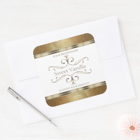 Elégant Ornate Parties scintillant or Étiquettes d (Enveloppe)