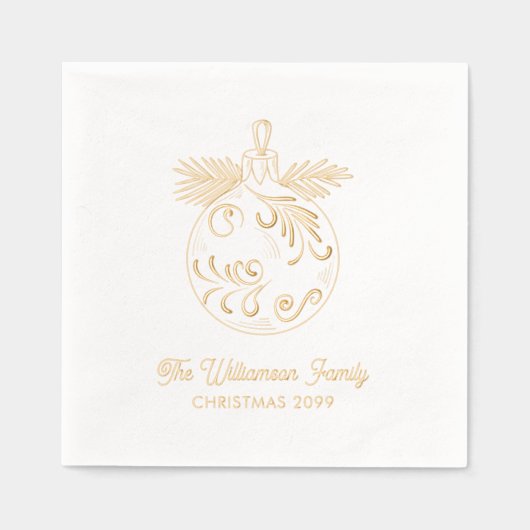 Élégant ornement de Noël d'or serviettes à huile (Recto)