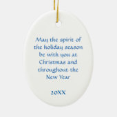 Élégant ornement de Noël en cristal bleu et blanc (Dos)