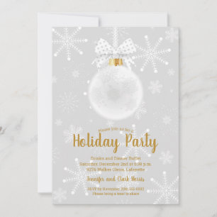 Élégant ornement Snowflakes Invitations de vacance