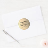 Elegant oud Engels goud dank u bruiloft gunst Ronde Sticker (Envelop)