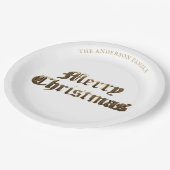 Elegant Oud Engels Lettering Goud Vrolijk Kerstfee Papieren Bordje (Gekanteld)