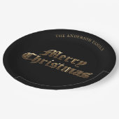 Elegant Oud Engels Lettering Goud Vrolijk Kerstfee Papieren Bordje (Gekanteld)