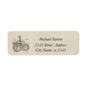 Elegant oud fietsenlinnen etiket