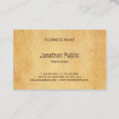 Elegant oud papier verdrietig script tekst visitekaartje (Achterkant)