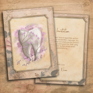 Elegant  ouderwets tandartscadeau kaart