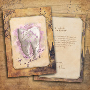 Elegant  ouderwets tandartscadeau kaart