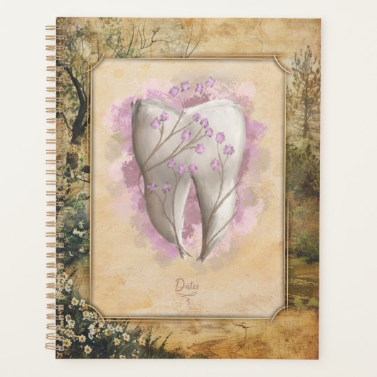 Elegant ouderwets tandartscadeau planner (Voorkant)