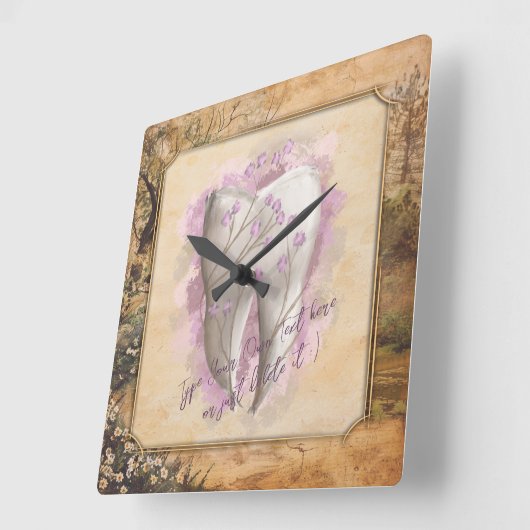 Elegant ouderwets tandartscadeau vierkante klok (Hoek)