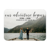 Elegant Our Adventure Save the Date Photo bruiloft Magneet (Horizontaal)