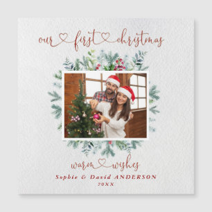 Elegant Our First Kerstmis WreatPhoto Wedding