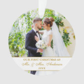 Elegant Our First KerstWhite 2 Foto Ornament (voorkant)