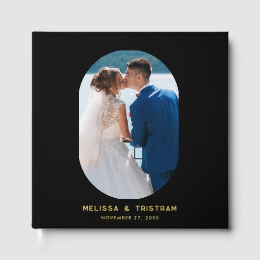 Elégant Ovale Photo Elégant Mariage Noir Personnal (Recto)