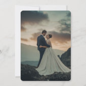 Elegant ovale vorm Bride & Groom Custom Weddenscha Kaart (Achterkant)