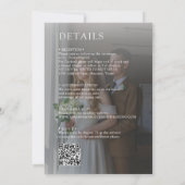 Elegant Overlay 2 Foto met QR Code Huwelijk Kaart (Achterkant)